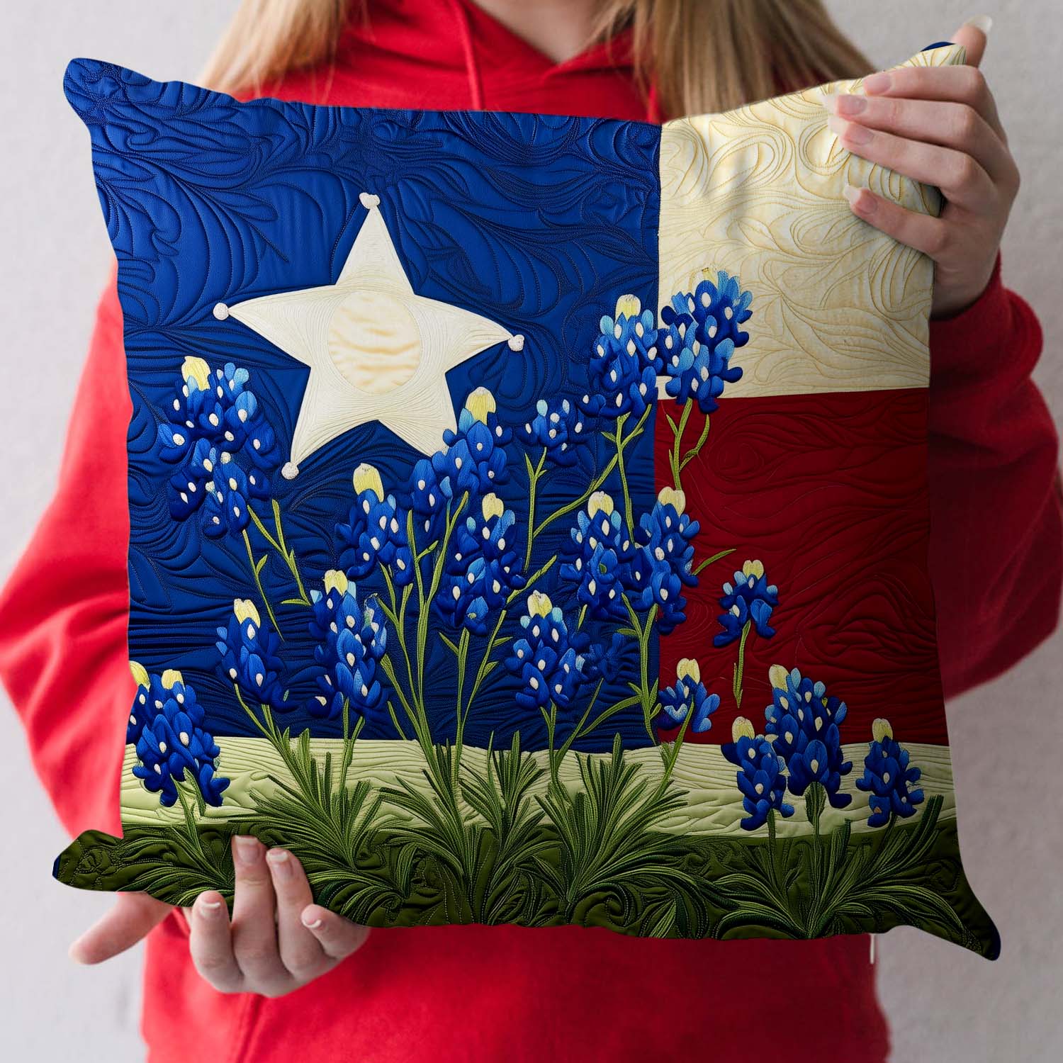 Texas Pride Quilted Pillow Case Patriotic Style Trendy Home Decor Gifts For American - Bancroftclothings