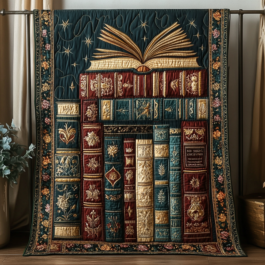 The Book Nest Quilted Blanket Cute Throw Blanket Great Book Themed Gifts - Bancroftclothings