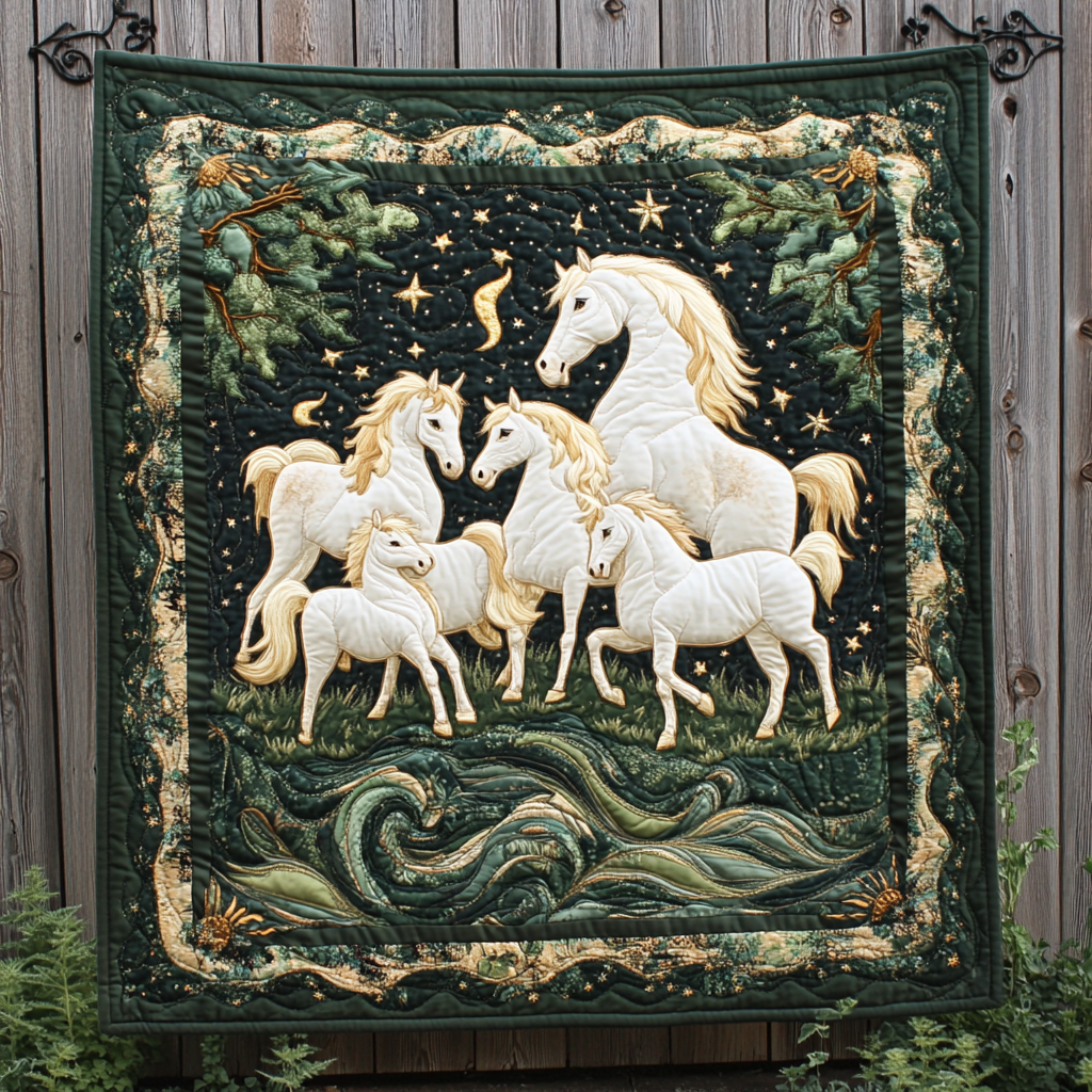 Thunder Hoof Quilted Blanket Bedroom Decor Christmas Gifts For People Who Like Horses - Bancroftclothings