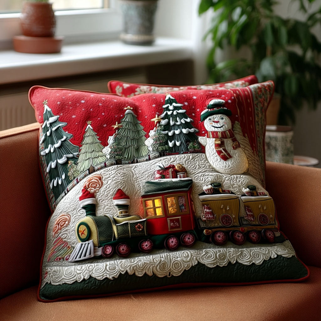 Tinsel Trails Quilted Pillow Case Christmas Cushion Covers Christmas Ideas For Family - Bancroftclothings