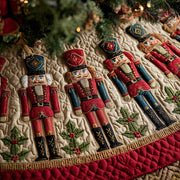 Toy Soldier Quilted Christmas Tree Skirt Warm and Soft Christmas Tree Skirt for Winter - Bancroftclothings