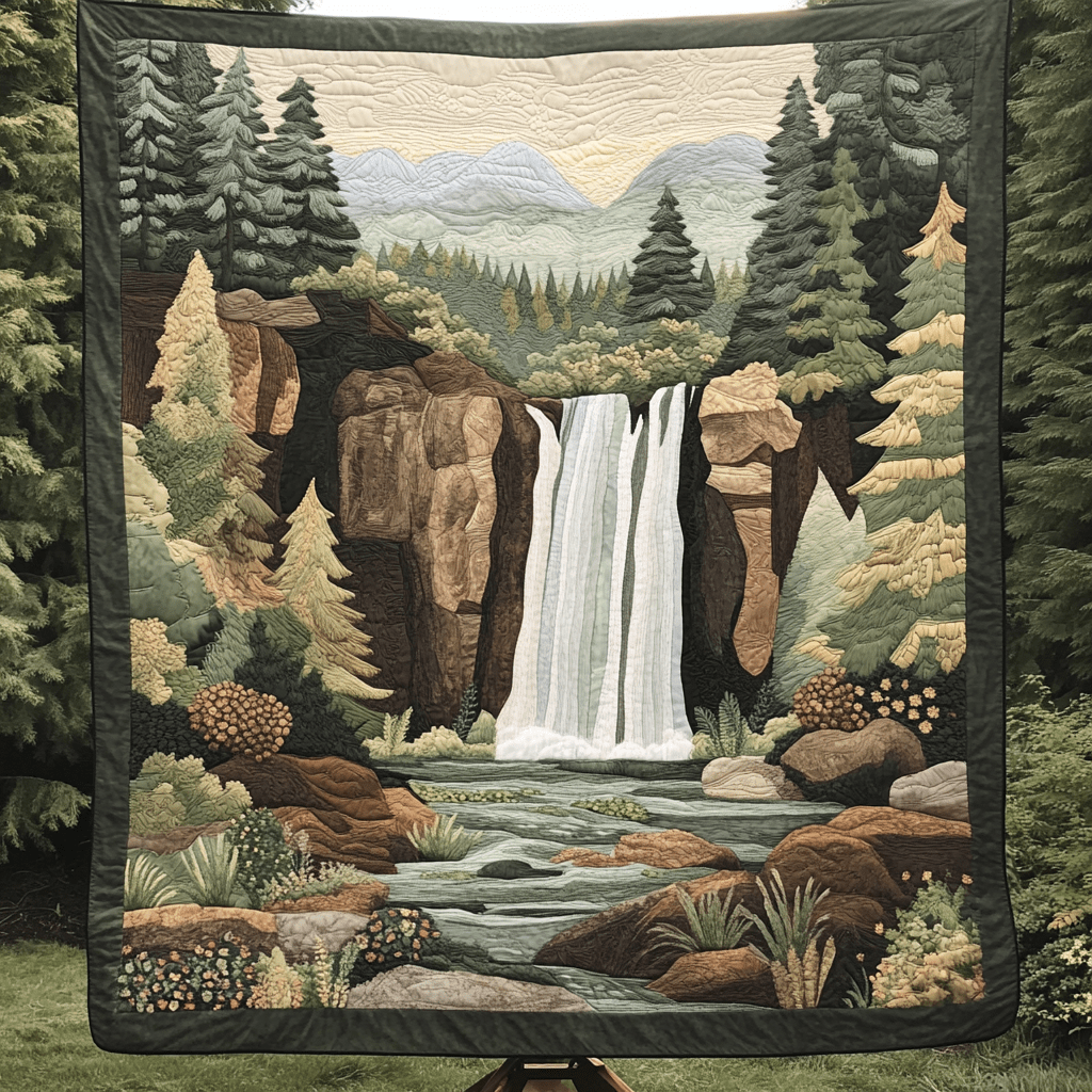 Tranquil Flow Quilted Blanket Christmas Room Decor Unique Gifts For Nature Lovers - Bancroftclothings