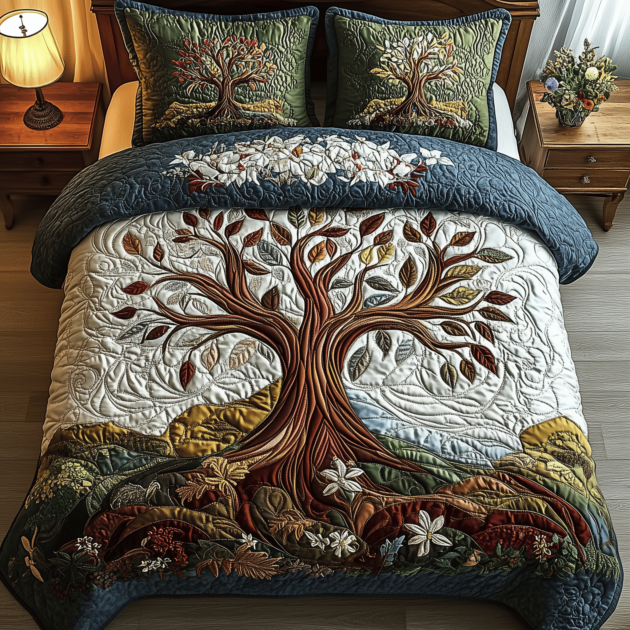 Tree Of Life Quilted Bedding Set Stay warm this winter Christmas Ideas For Men - Bancroftclothings