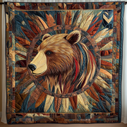 Tribal Bear Quilted Blanket Cute Throw Blanket Gift Ideas For Cat Owners - Bancroftclothings