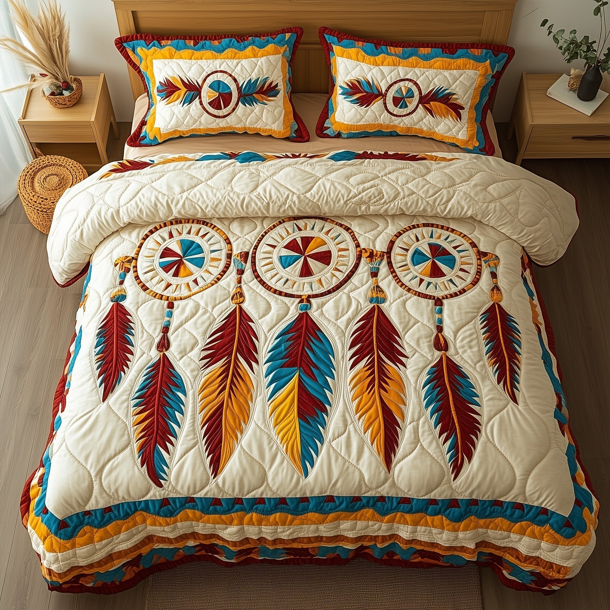 Tribal Soul Dreamcatcher Quilted Bedding Set Native American Inspired Decor Gifts For Her - Bancroftclothings