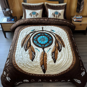 Tribal Soul Dreamcatcher Quilted Bedding Set Native American Inspired Decor Ideas Gifts - Bancroftclothings