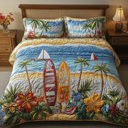 Tropical Beach Quilted Bedding Beautiful Seashore Happy Summertimes Gift Ideas - Bancroftclothings