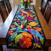 Tropical Parrots Quilted Table Runner Decorations Christmas Gifts For Parrot Lovers - Bancroftclothings