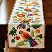 Tropical Parrots Quilted Table Runner Decorations Parrot Themed Gifts Christmas For Him - Bancroftclothings