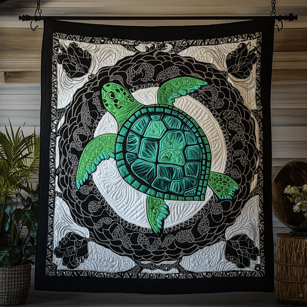 Turtle Island Quilted Blanket Bedroom Xmas Decor Unique Gnome Gifts - Bancroftclothings