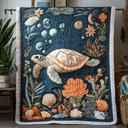 Turtle Paradise Quilted Blanket Cool Throw Blanket Summer Gifts For Beach Lovers - Bancroftclothings