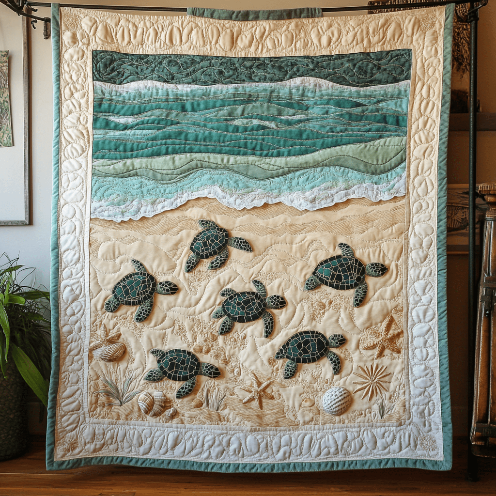 Turtle Spirit Quilted Blanket Holiday Throw Blanket Best Elephant Gift Ideas - Bancroftclothings