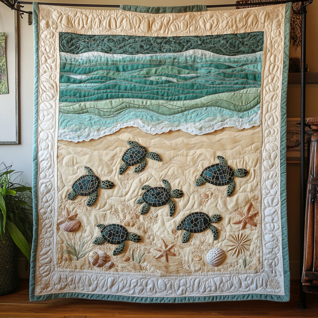 Turtle Spirit Quilted Blanket Holiday Throw Blanket Best Elephant Gift Ideas - Bancroftclothings