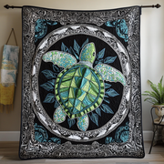 Turtle Waves Quilted Blanket Christmas Holiday Cool Gifts For Beach Lovers - Bancroftclothings
