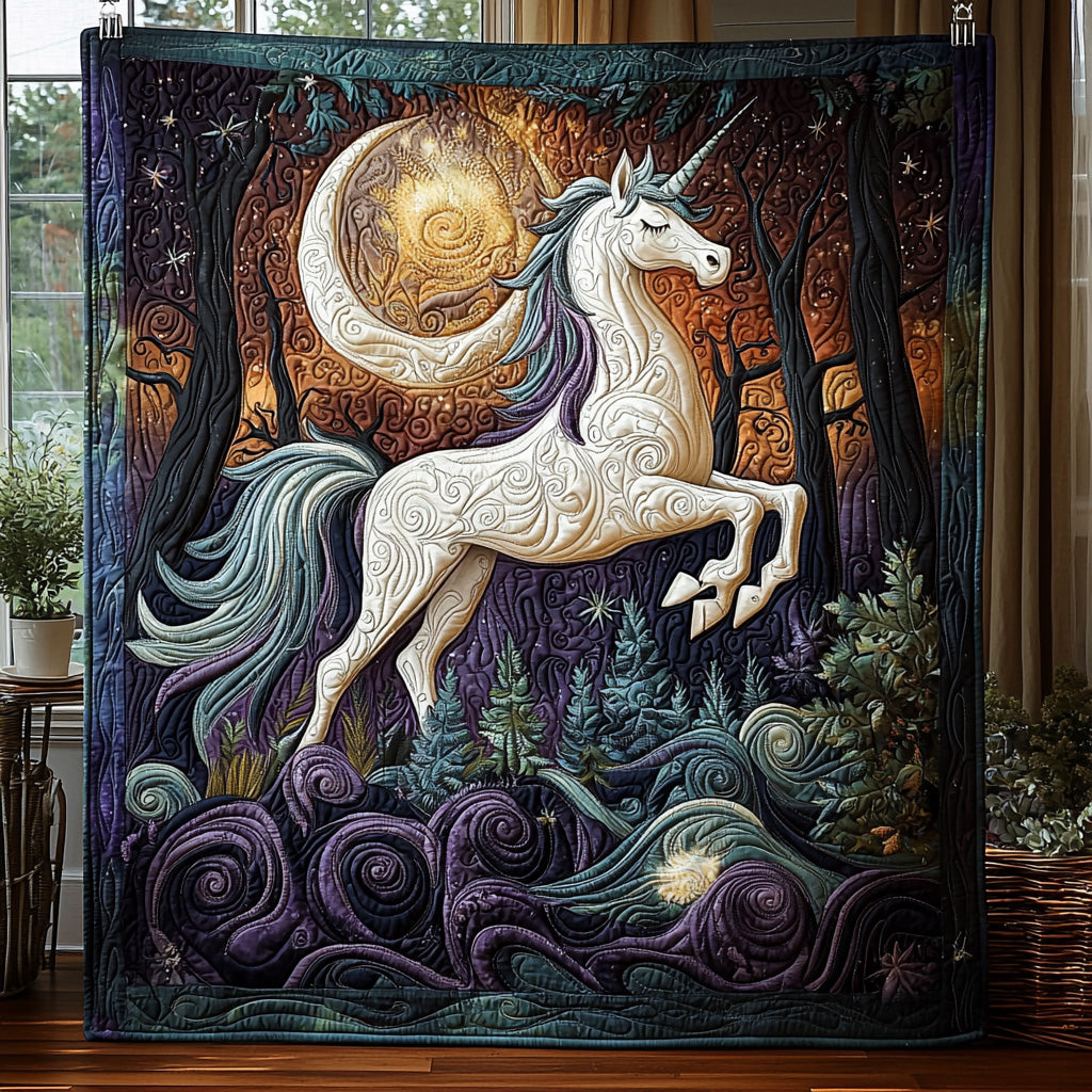 Twilight Unicorn Quilted Blanket Bedroom Xmas Decor Unique Patriotic Gifts - Bancroftclothings
