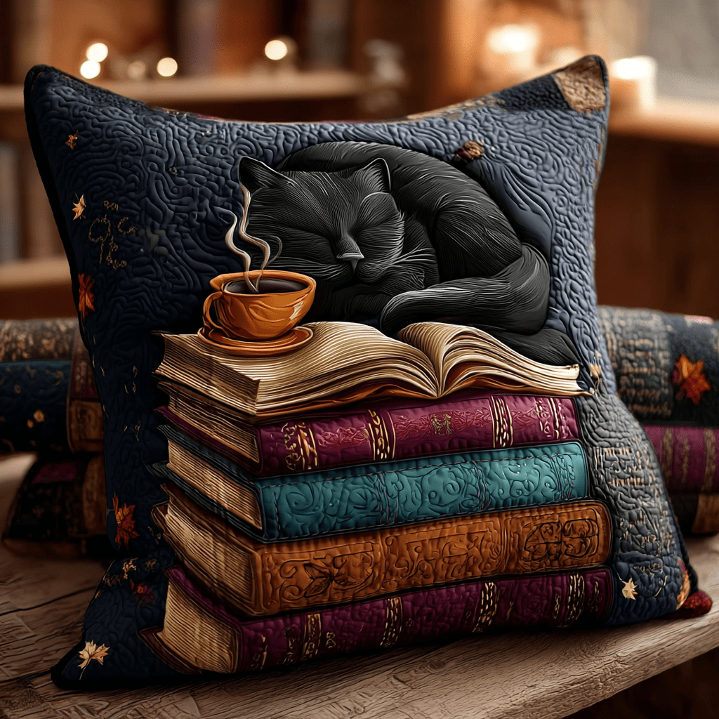 Velvet Library Quilted Pillow Case Best Throw Pillow Covers Gift For Book Lover - Bancroftclothings