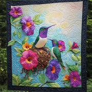 Vibrant Hummingbirds Quilted Blanket Bed Christmas Decor Beautiful Hummingbird Gifts - Bancroftclothings