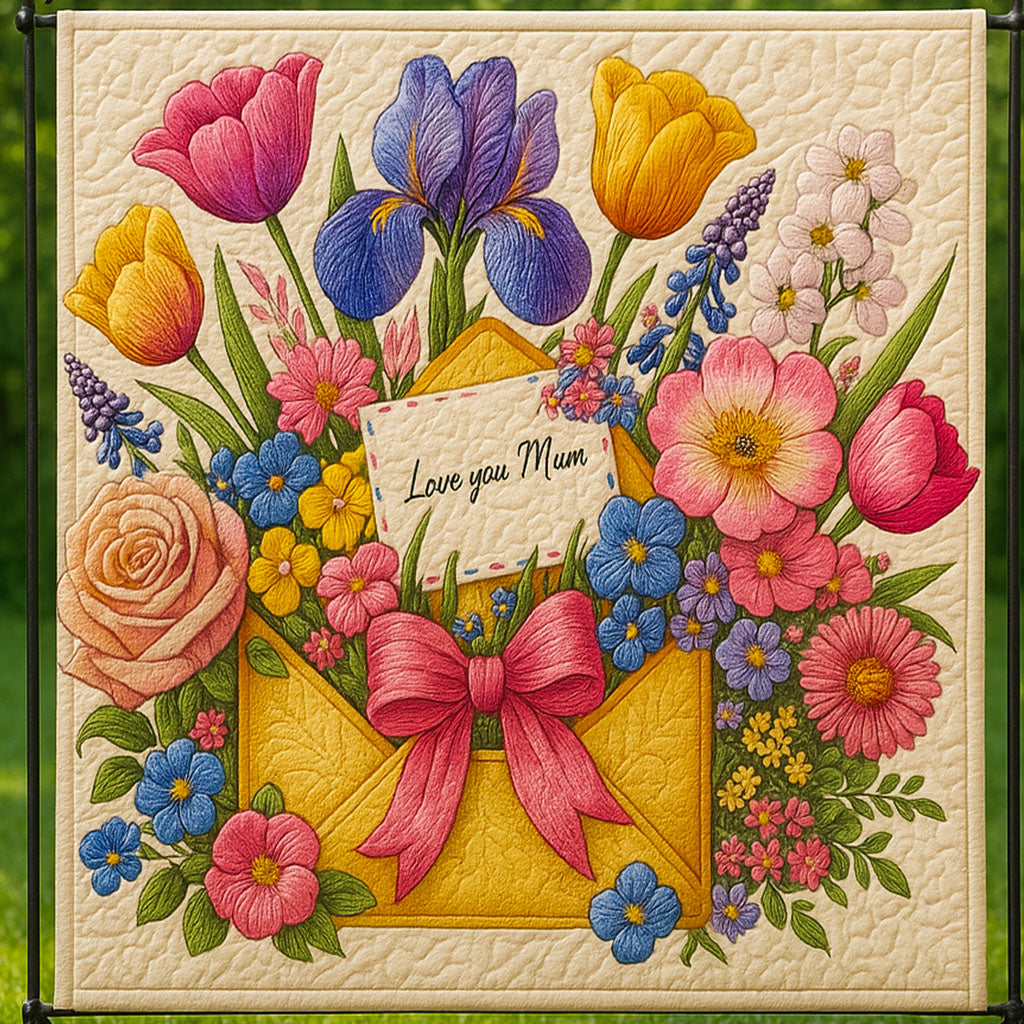 Vibrant Love Quilted Blanket Sofa Couch Throw Blanket Great Christmas Gifts For Mom - Bancroftclothings