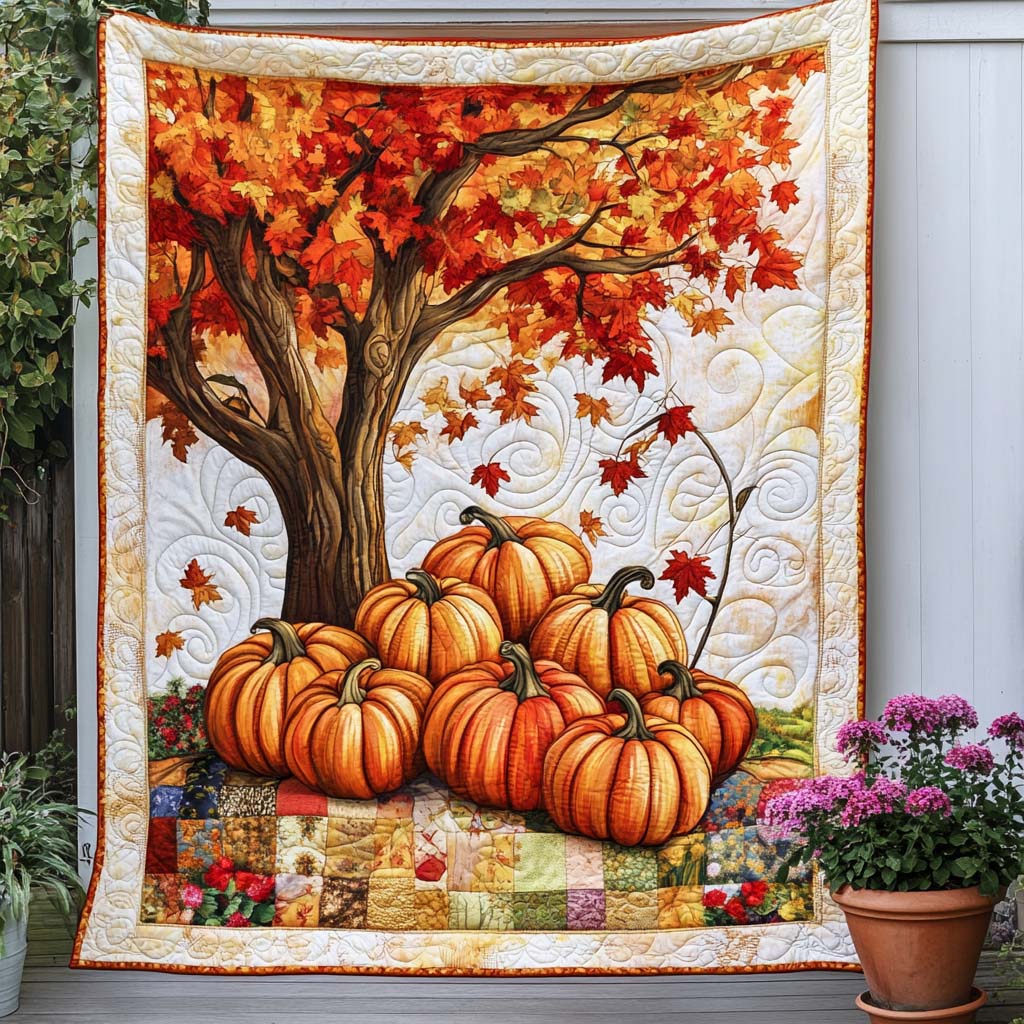 Vintage Maple Vibe Quilted Blanket Fall Cozy Blankets Cute Turtle Lover Gift Ideas - Bancroftclothings