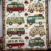 Vintage Roadtrip Charm Quilted Blanket Xmas Holiday Unique Christmas Gifts For Family - Bancroftclothings
