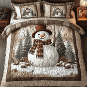 Vintage Snowman Quilted Bedding Set Christmas Gifts For Her - Bancroftclothings