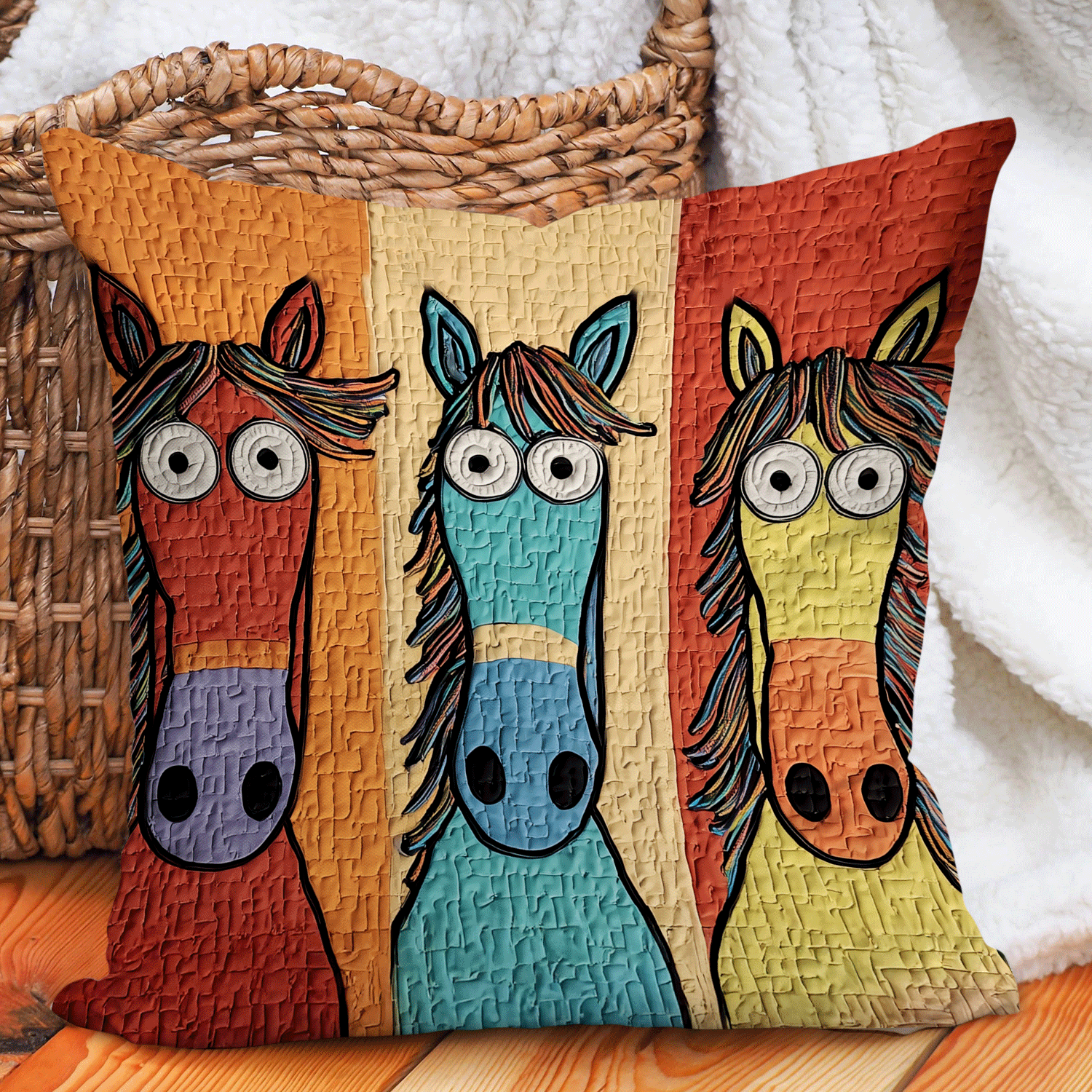 Whimsical Trail Quilted Pillow Case Holiday Pillow Covers Cool Gifts For Horse Lovers - Bancroftclothings