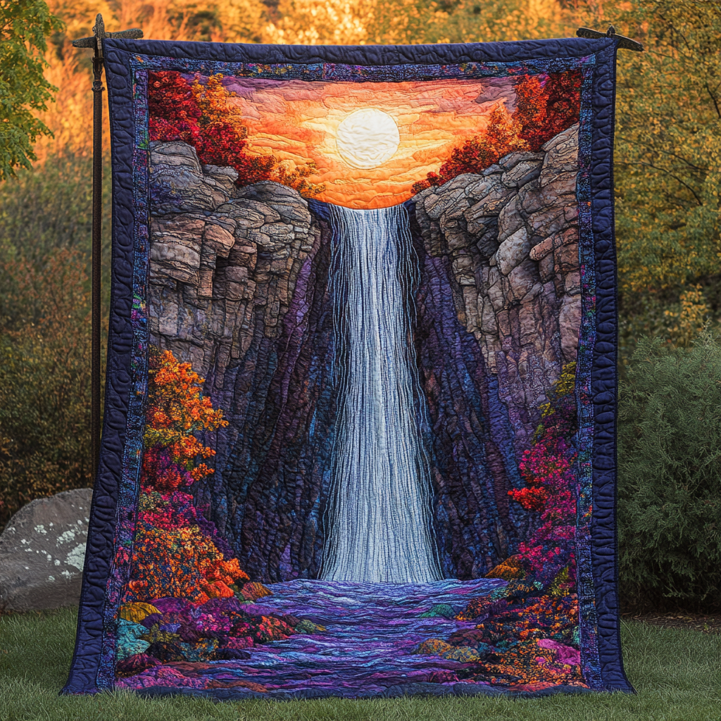 Whispering Waters Quilted Blanket Cool Throw Blanket Presents For Nature Lovers - Bancroftclothings