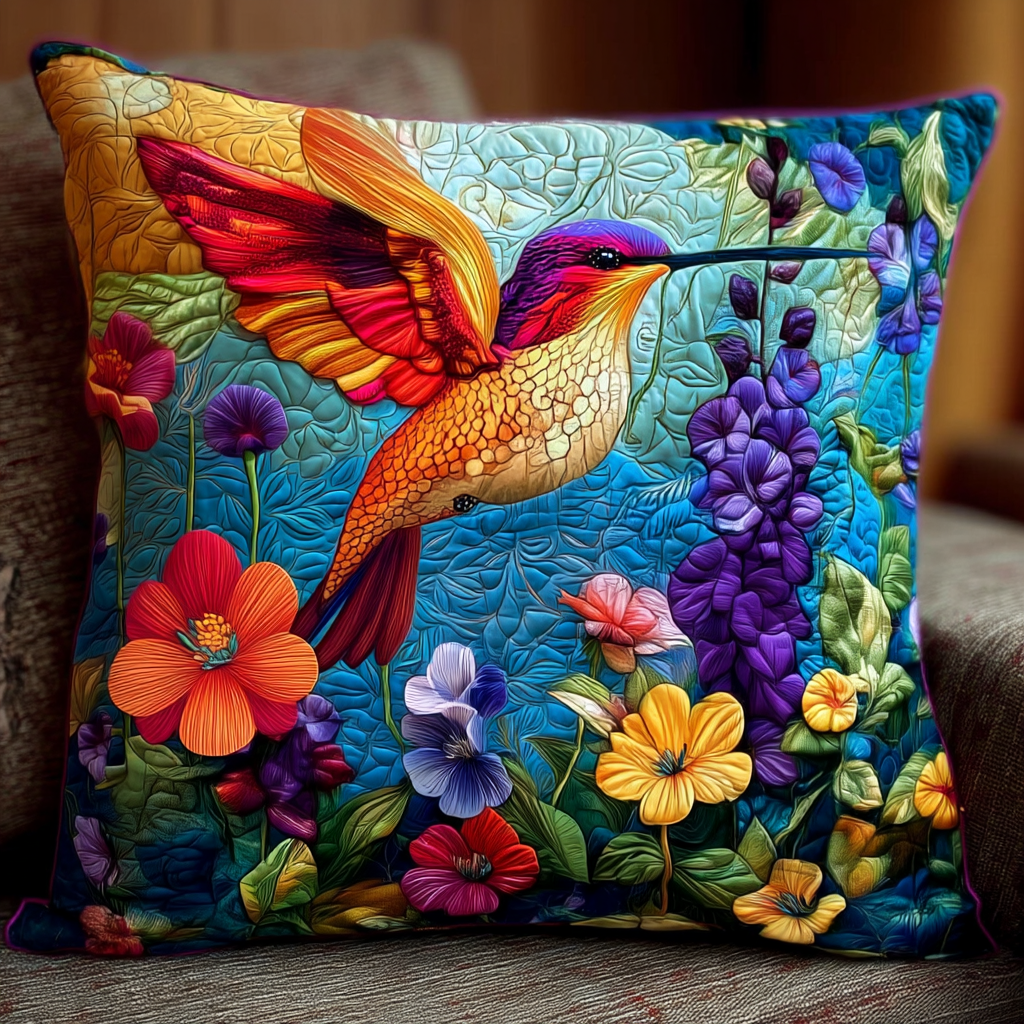 Whispering Wings Garden Quilted Pillow Case Animal Themed Natural Home Decor Bird Lover Gifts - Bancroftclothings