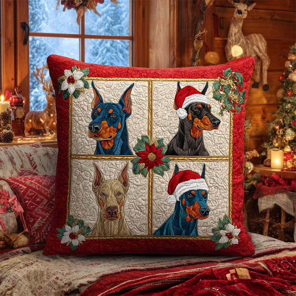 Winter Guardian Quilted Pillow Case Holiday Pillow Case Christmas Gifts For Dog Lovers - Bancroftclothings