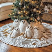 Winter Owl Quilted Tree Skirt Best New Year Gift Merch - Bancroftclothings