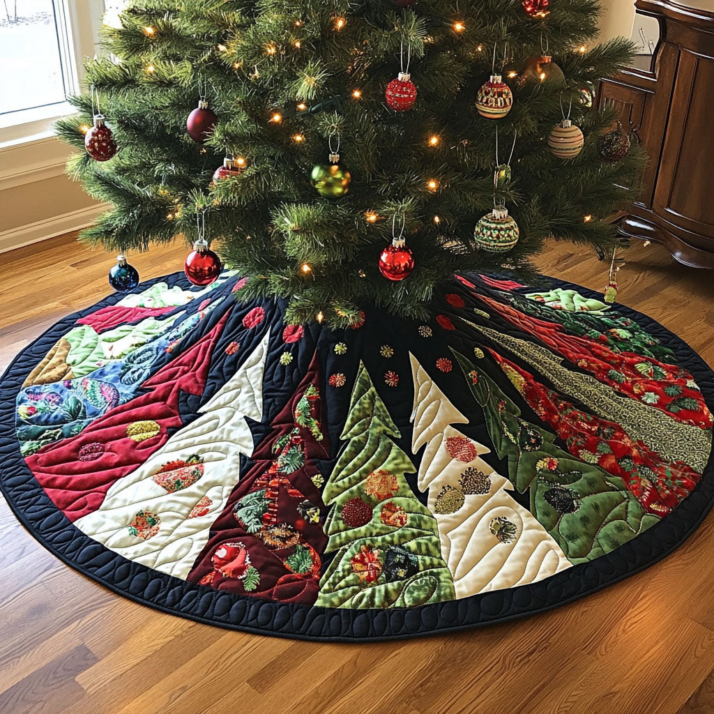 Winter Tree Magic Quilted Christmas Tree Skirt Christmas Tree Skirt Gift That Brings Joy - Bancroftclothings
