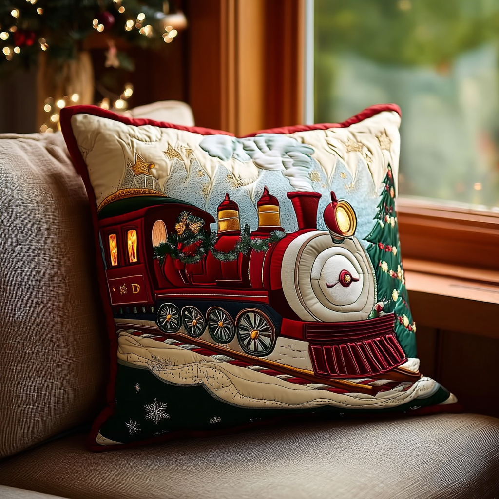 Winter Wonderland Express Quilted Pillow Case Christmas Pillow Covers Best Holiday Gifts 2025 - Bancroftclothings
