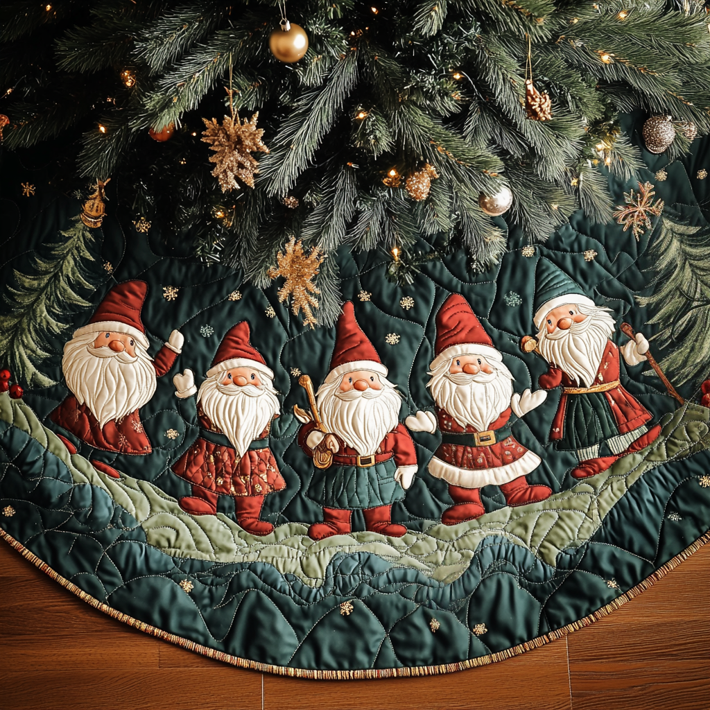 Winter Wonderland Quilted Christmas Tree Skirt Must Have Holiday Merch for Christmas Decor - Bancroftclothings