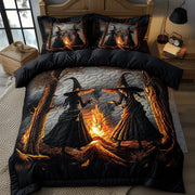 Witches Duvet Quilted Bedding Set Dark Magic Duvet Best Halloween Bedding Gifts - Bancroftclothings