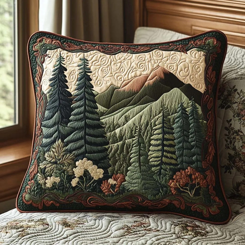 Woodland Whispers Quilted Pillow Case Natural Home Decor Gifts For Tree Lovers - Bancroftclothings