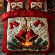 Yuletide Melody Quilted Bedding Set Cozy Winter Bedding Christmas Bedroom Decor Gifts - Bancroftclothings