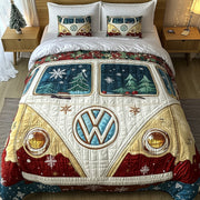 Yuletide Van Quilted Bedding Set Merry Christmas Decor Christmas Bedding Gifts - Bancroftclothings