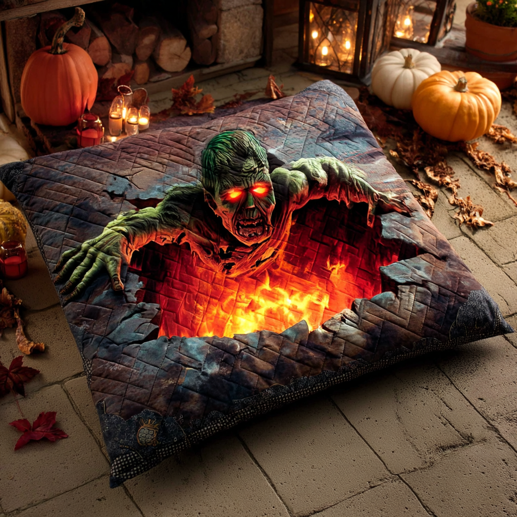 Zombie Rise Quilted Pillow Case Nice Pillow Covers Halloween Gifts For Her - Bancroftclothings